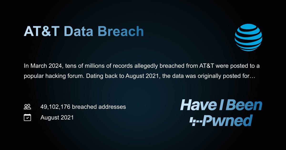 Have I Been Pwned: AT&T Data Breach